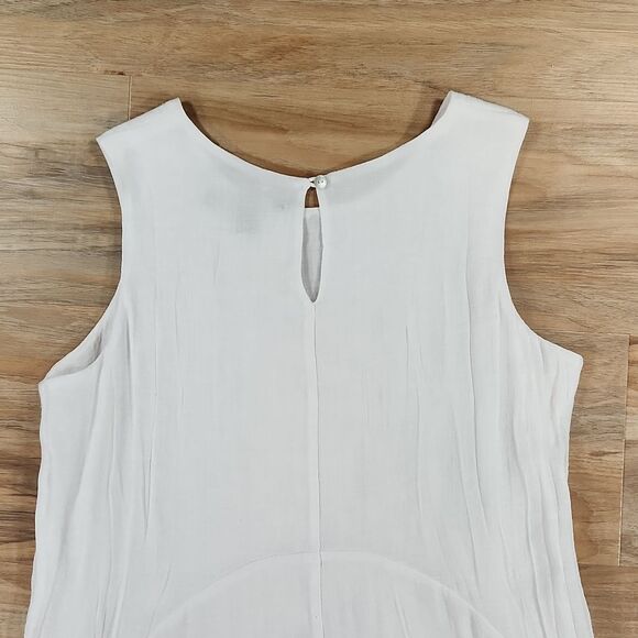 🔹️Fever White Gauzy Asymmetric Sleeveless Top Small - Picture 4 of 10